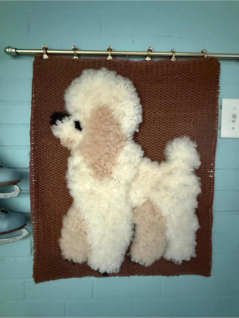 Vintage poodle wall hanging